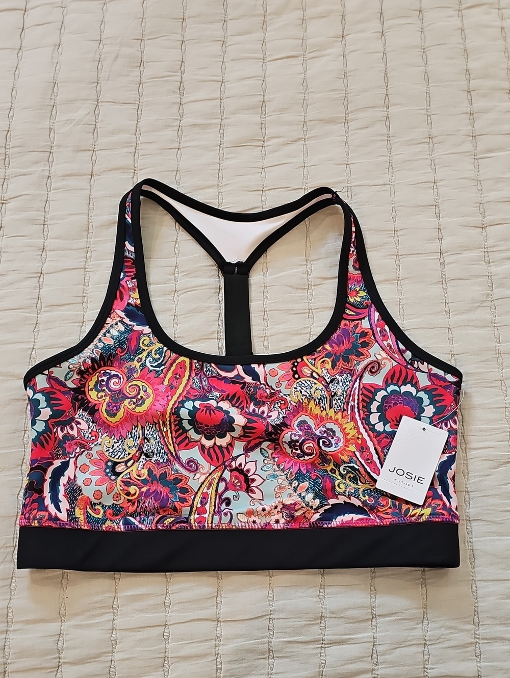 Josie By NATORI Racer Back Sports Bra Size Large MWT